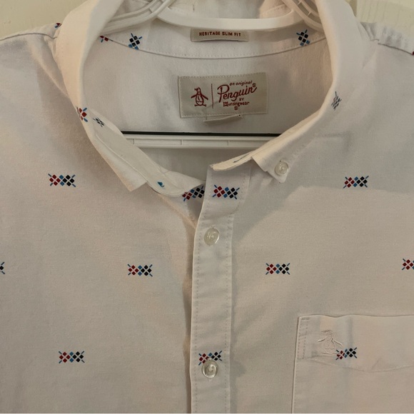 Penguin By Munsingwear Men’s Short Sleeve Heritage Slim Fit Button Down XXL - Picture 2 of 3